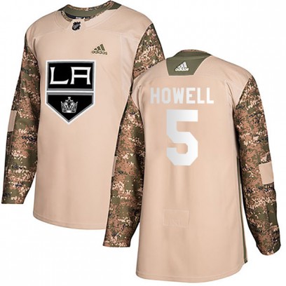 Men's Authentic Los Angeles Kings Harry Howell Adidas Veterans Day Practice Jersey - Camo