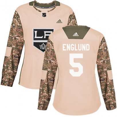 Women's Authentic Los Angeles Kings Andreas Englund Adidas Veterans Day Practice Jersey - Camo