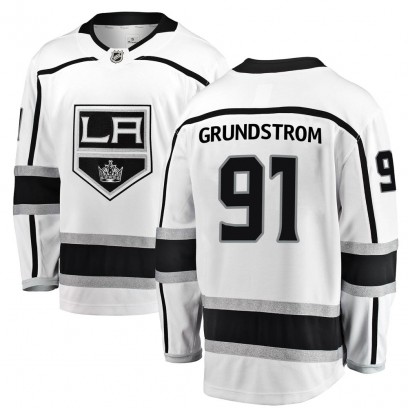 Men's Breakaway Los Angeles Kings Carl Grundstrom Fanatics Branded Away Jersey - White