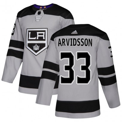 Men's Authentic Los Angeles Kings Viktor Arvidsson Adidas Alternate Jersey - Gray
