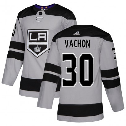 Men's Authentic Los Angeles Kings Rogie Vachon Adidas Alternate Jersey - Gray