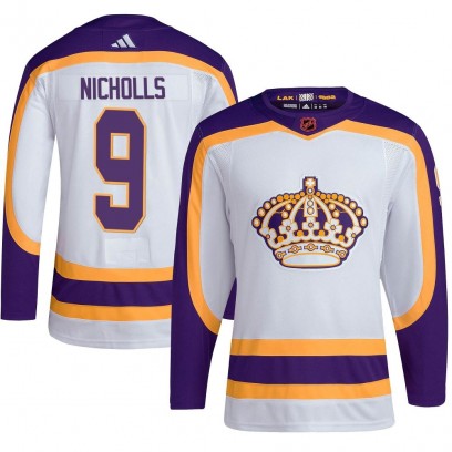 Men's Authentic Los Angeles Kings Bernie Nicholls Adidas Reverse Retro 2.0 Jersey - White