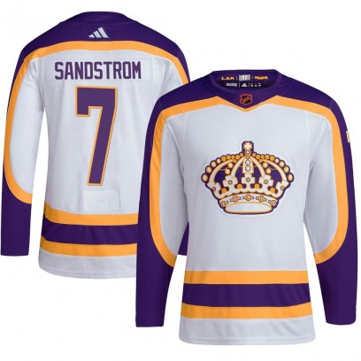 Men's Authentic Los Angeles Kings Tomas Sandstrom Adidas Reverse Retro 2.0 Jersey - White