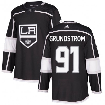Youth Authentic Los Angeles Kings Carl Grundstrom Adidas Home Jersey - Black