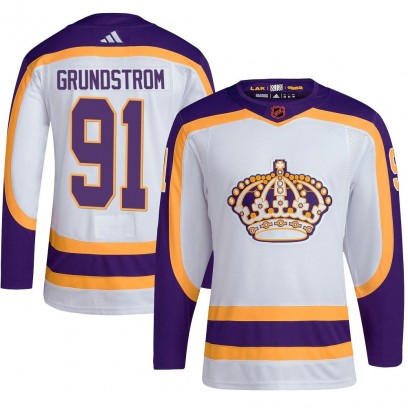 Youth Authentic Los Angeles Kings Carl Grundstrom Adidas Reverse Retro 2.0 Jersey - White