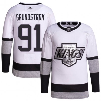 Men's Authentic Los Angeles Kings Carl Grundstrom Adidas 2021/22 Alternate Primegreen Pro Player Jersey - White