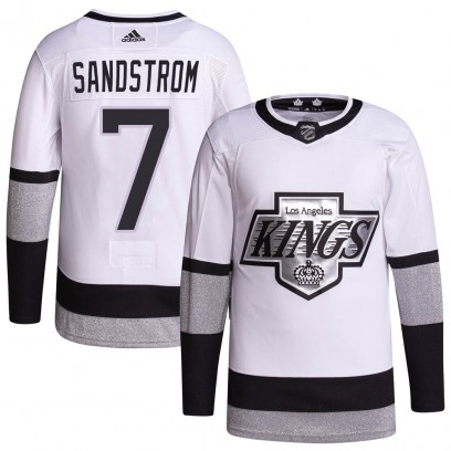 Men's Authentic Los Angeles Kings Tomas Sandstrom Adidas 2021/22 Alternate Primegreen Pro Player Jersey - White