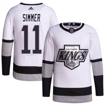 Men's Authentic Los Angeles Kings Charlie Simmer Adidas 2021/22 Alternate Primegreen Pro Player Jersey - White