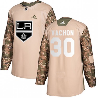 Men's Authentic Los Angeles Kings Rogie Vachon Adidas Veterans Day Practice Jersey - Camo